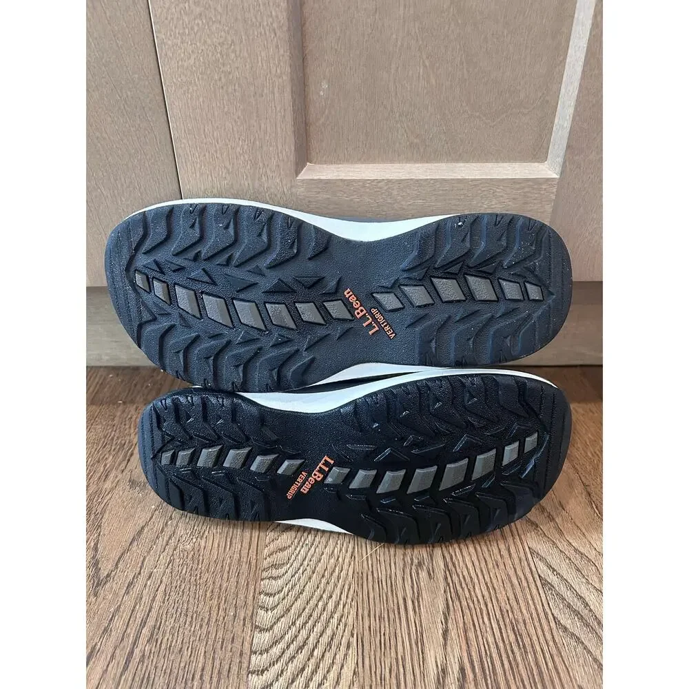 LL Bean Swift River Sport Flip Flop Sandals Charcoal Gray Orange Men Sz 8 Sporty
